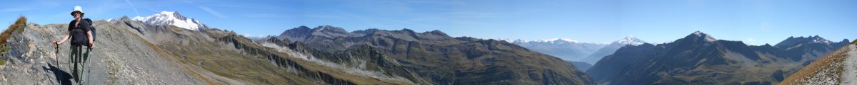 Panorama from the ridge heading to Col de la Croix du Bonhomme
