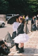Teenage fashion victim, outside Harajuka station
